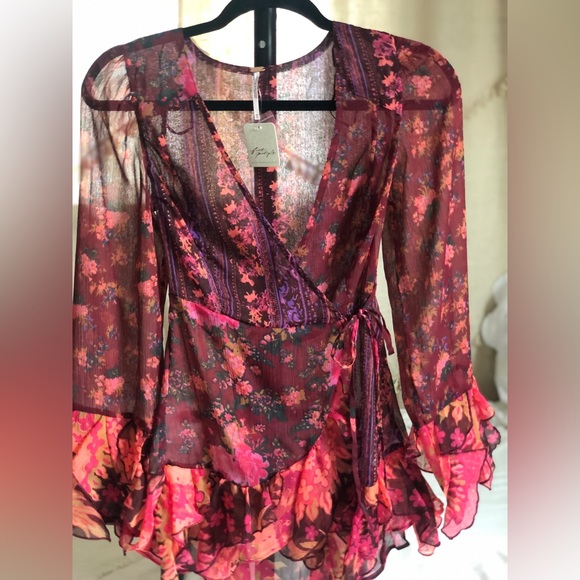 NWT Free People Magic Hour Wrap Top XS - Picture 6 of 12